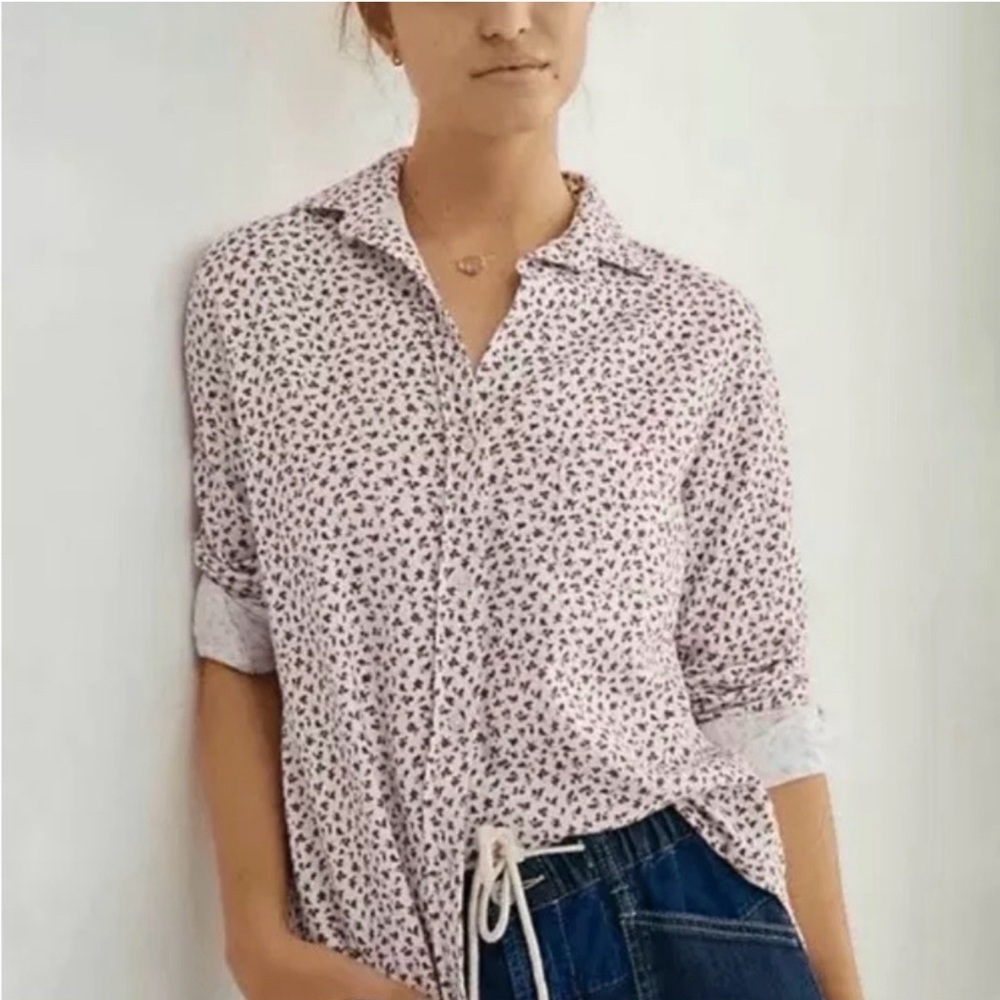 Grayson Anthropologie The Hero Floral Button-Up Shirt Size 2 US Small